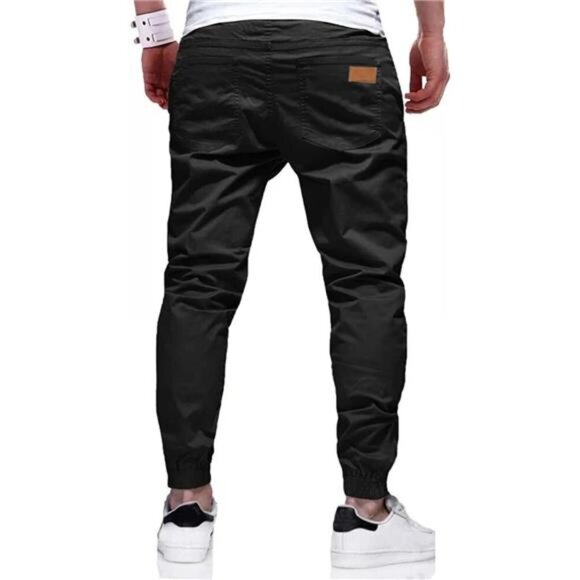 Men's Casual Jogger Pants, Cotton Drawstring Chino Cargo Hiking Outdoor Sweatpan - Picture 3 of 7